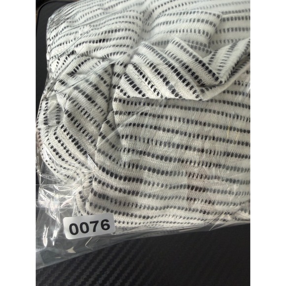 Old Navy Smocked Wide Leg Jumpsuit Womens Small White Black Stripe Coastal Boho - Picture 16 of 16